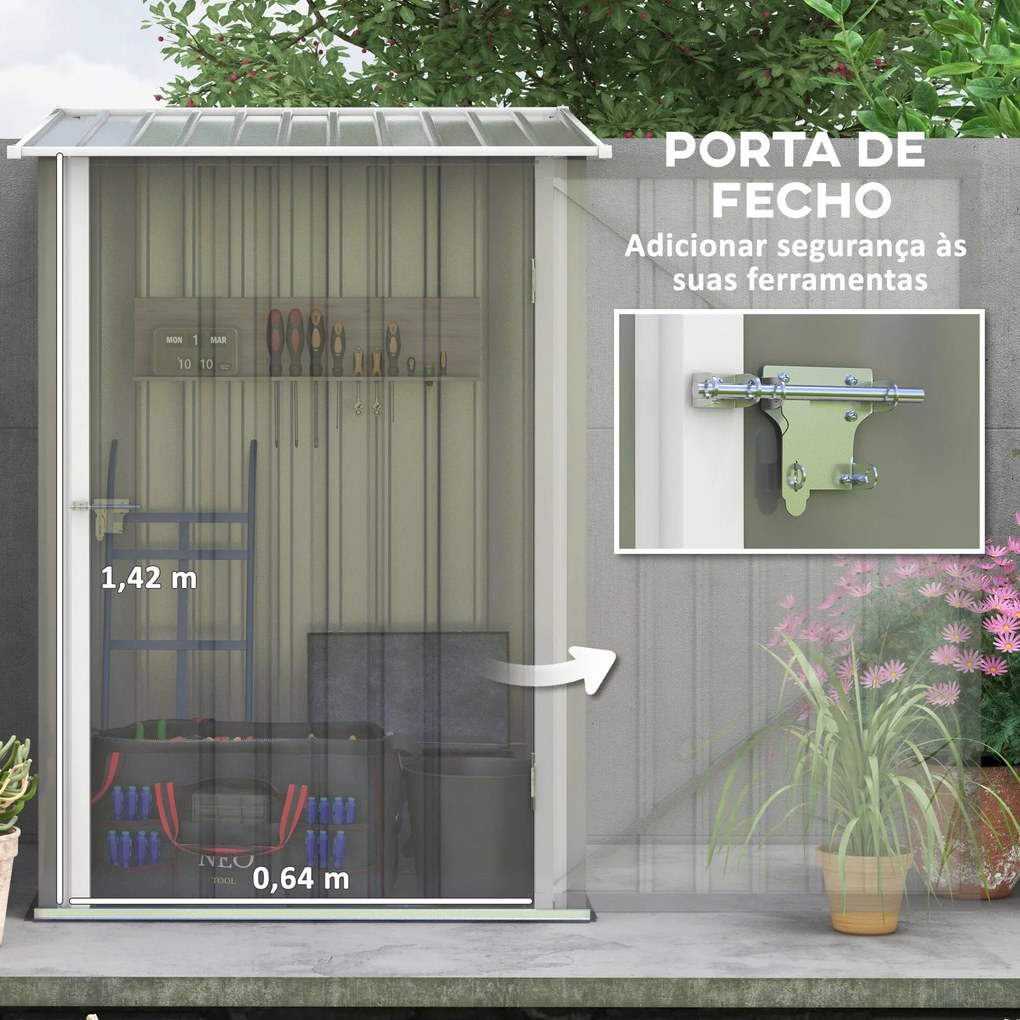 Abrigo de Jardim em Aço Galvanizado Modello Ceneri – 0,92 m², Porta co