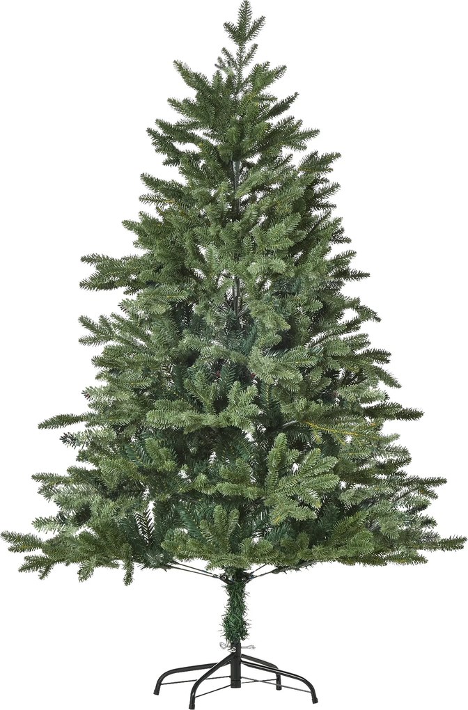 HOMCOM Árvore de Natal Artificial 150 cm, pinheiro artificial com 444 pontas, 3 formatos de folhas, retardante de chamas, com suporte metálico para interior | Aosom Portugal
