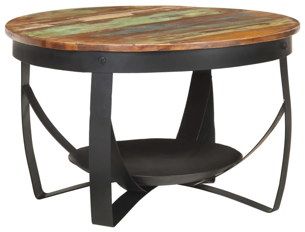 Mesa de centro Ø68x43 cm madeira recuperada maciça