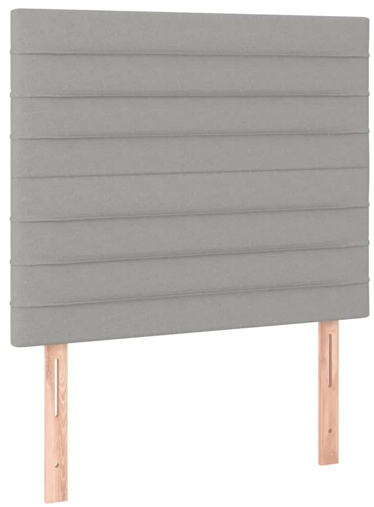 Cama com molas/colchão 90x200 cm tecido cinza-claro