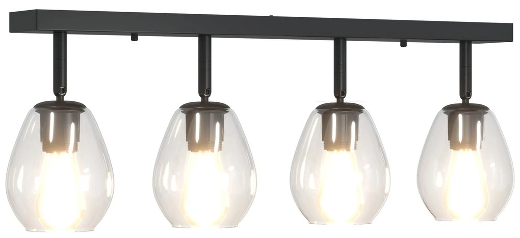 Luminárias de Teto com Lâmpada de Vidro Ajustável Anthracite E27