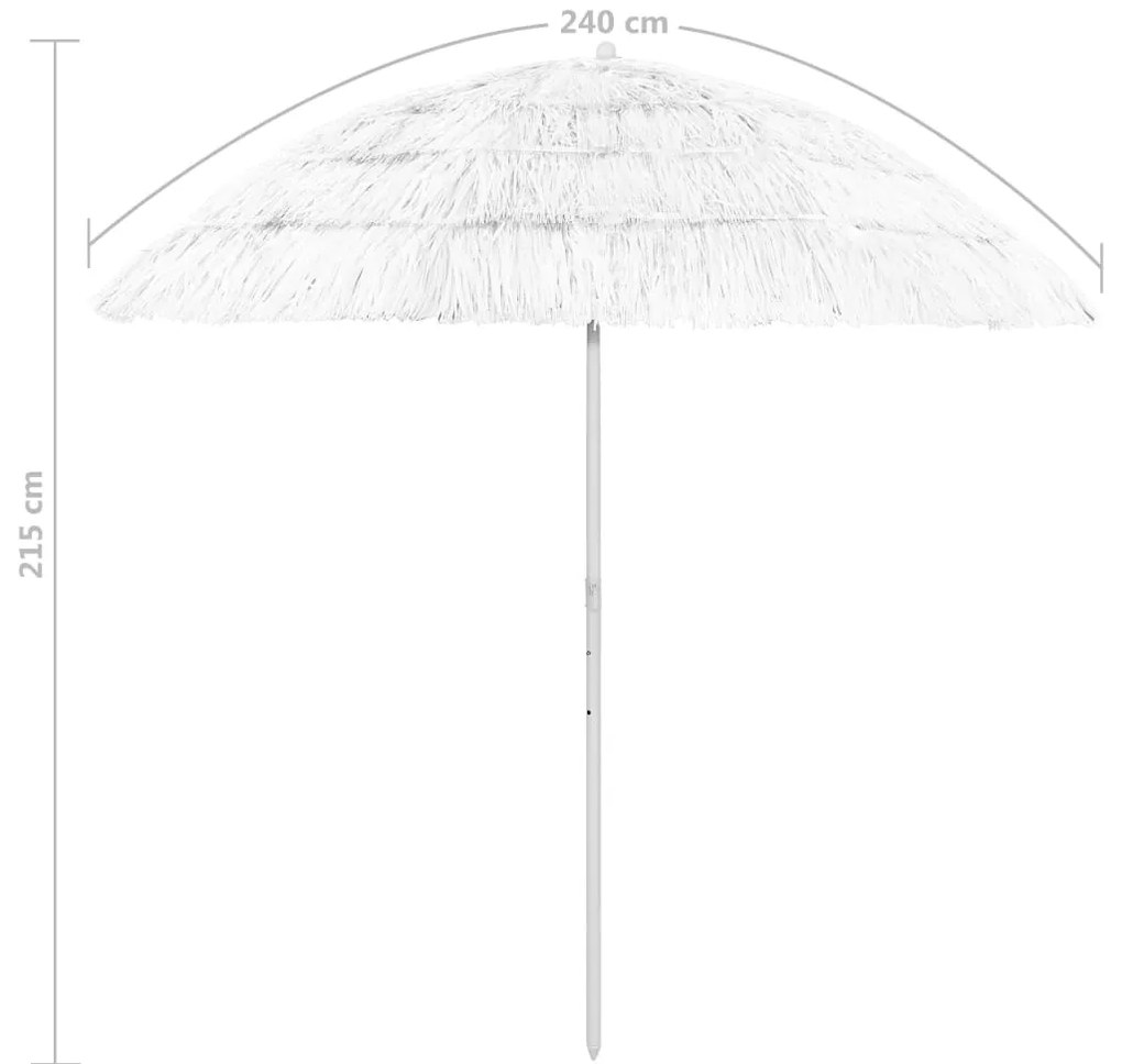 Guarda-sol de praia Hawaii 240 cm branco