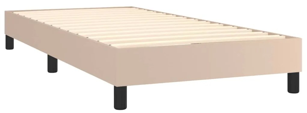 Estrutura de cama 80x200 cm couro artificial cor cappuccino