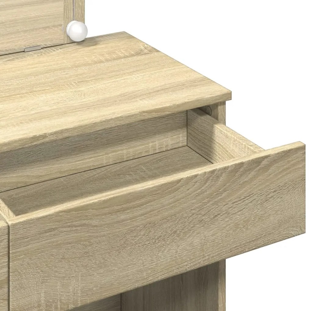 Toucador com LEDs 100x40x120 cm carvalho sonoma