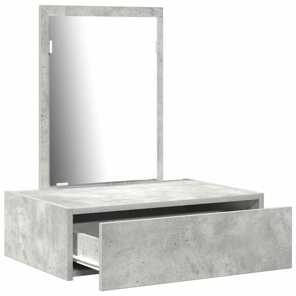 Mesa de Maquiagem Suspensa Cinza Concreto 60x40x70 cm