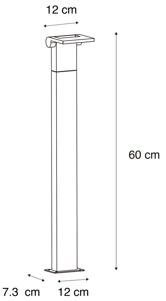 Candeeiro de jardim moderno antracite 60 cm com LED IP54 - Zane