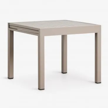 Mesa De Jardim Extensível Em Alumínio Starmi 90-180x90 Cm Moka Brown - Sklum