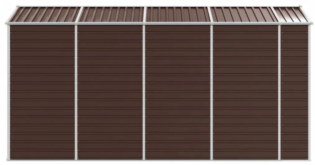 Abrigo de jardim 191x385x198 cm aço galvanizado castanho