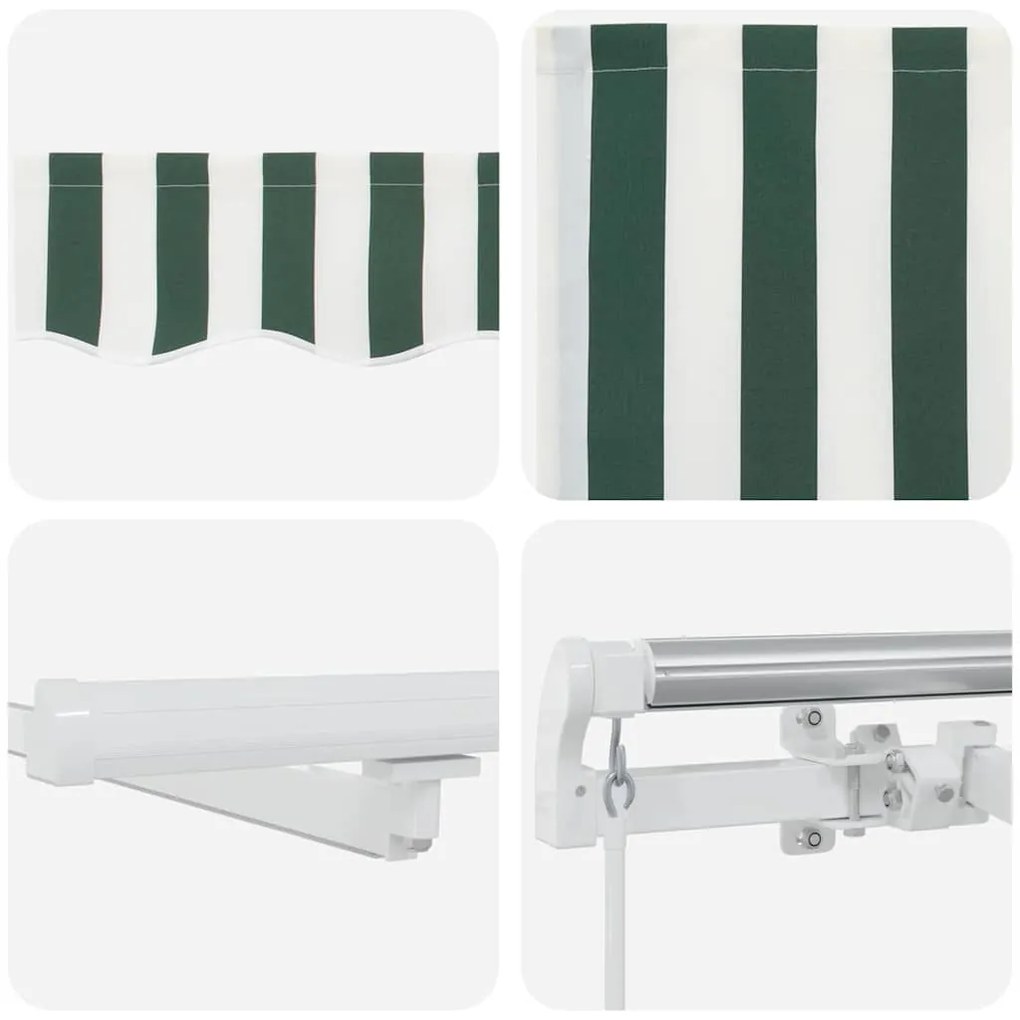 Toldo with Manual Verde e branco 600 × 300 cm Verde e branco