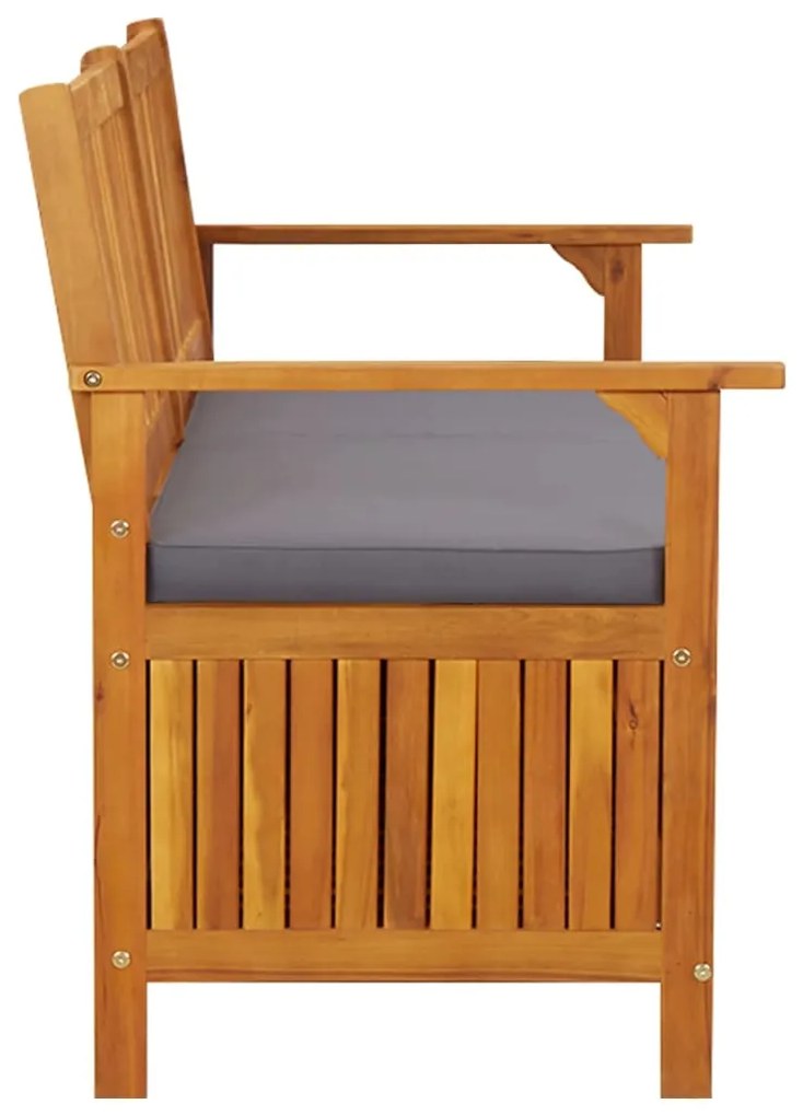 Banco de arrumação c/ almofadão 148 cm madeira de acácia maciça