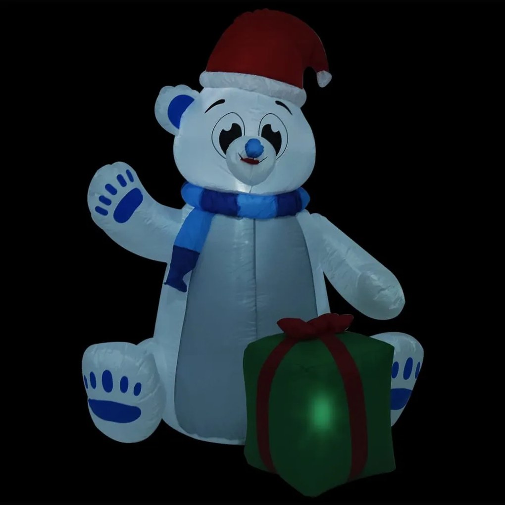 Urso polar insuflável de Natal LED interior/exterior 1,8 m