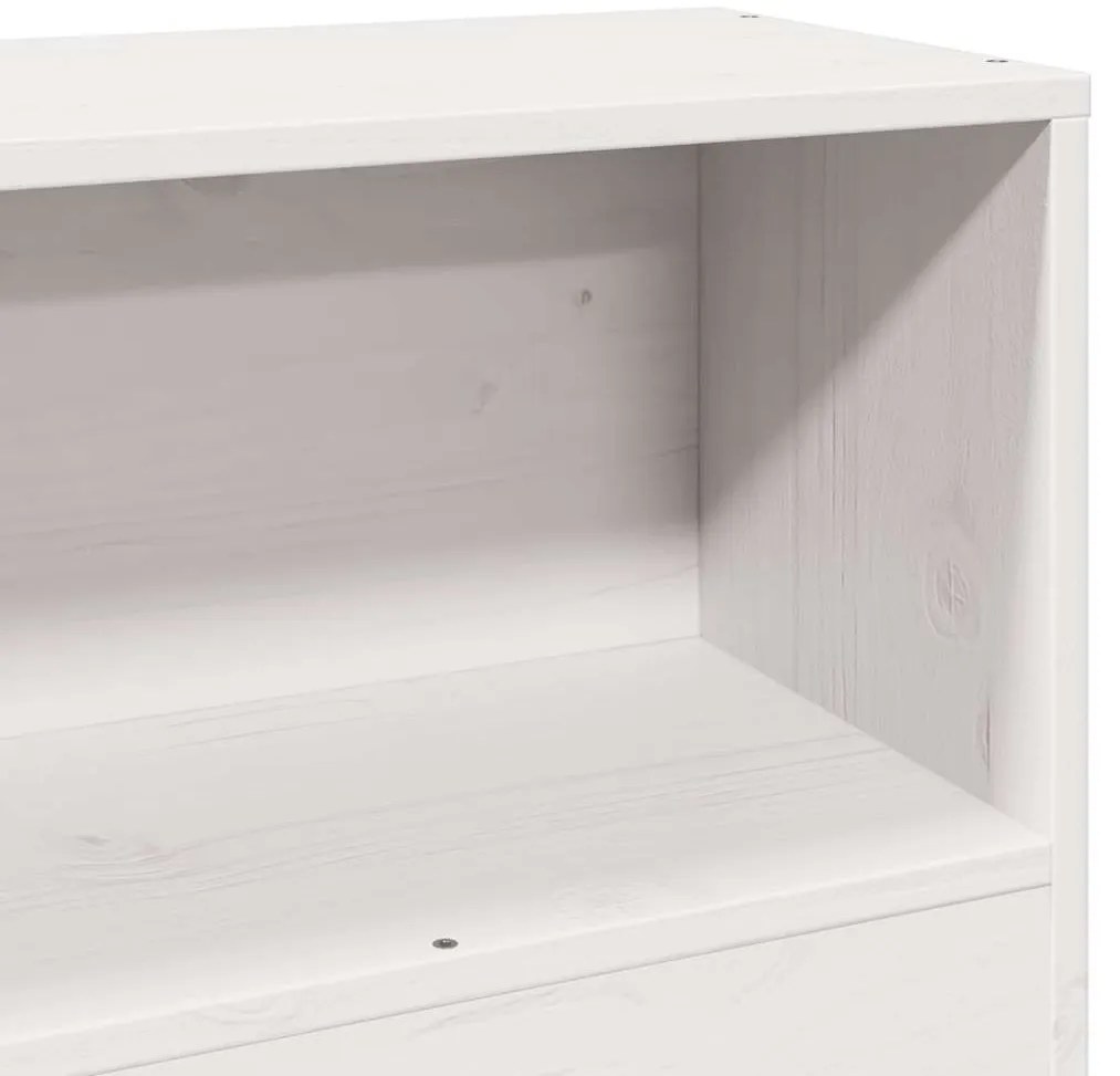 Cama com estante sem colchão 90x200 cm pinho maciço branco