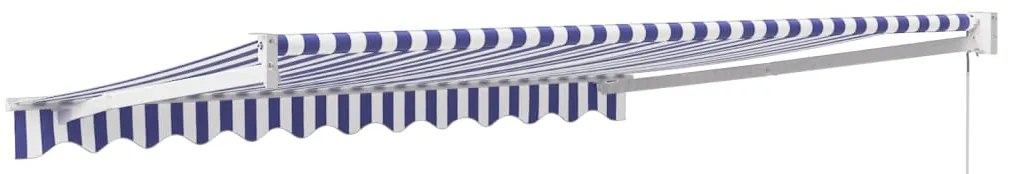 Toldo retrátil 3,5x2,5 m tecido e alumínio azul e branco