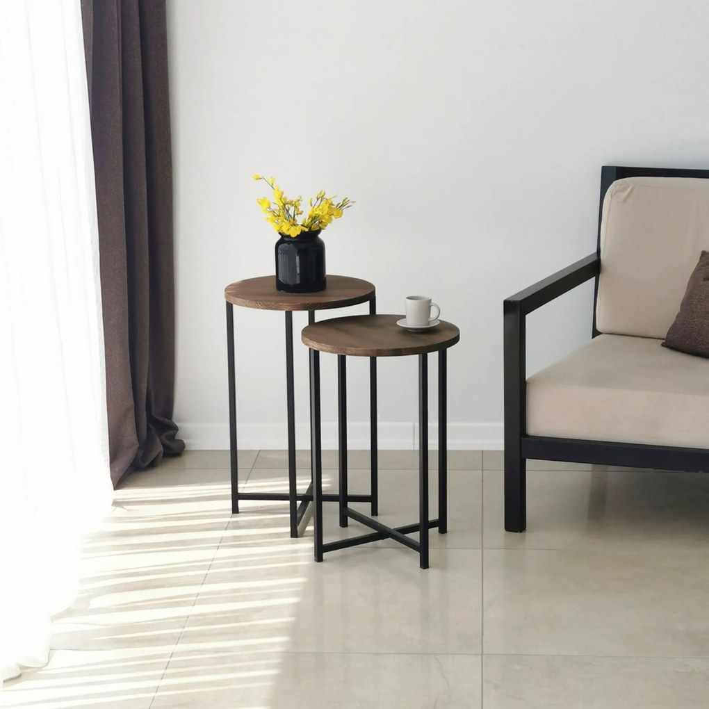 Mesa de Centro Neta – Nogueira – Medidas Grandes: Largura: 35 cm Altur