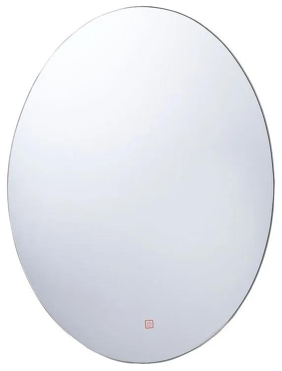 Espelho de parede LED oval 60 x 80 cm prateado MAZILLE Beliani