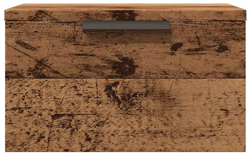 Mesas de cabeceira de parede 2 pcs 34x30x20cm cor madeira velha