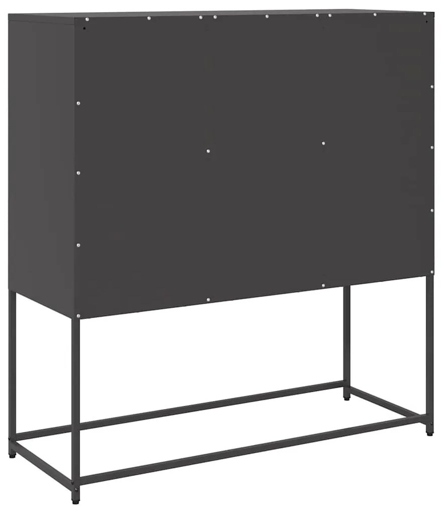 Aparador 100,5x39x107 cm aço laminado a frio preto