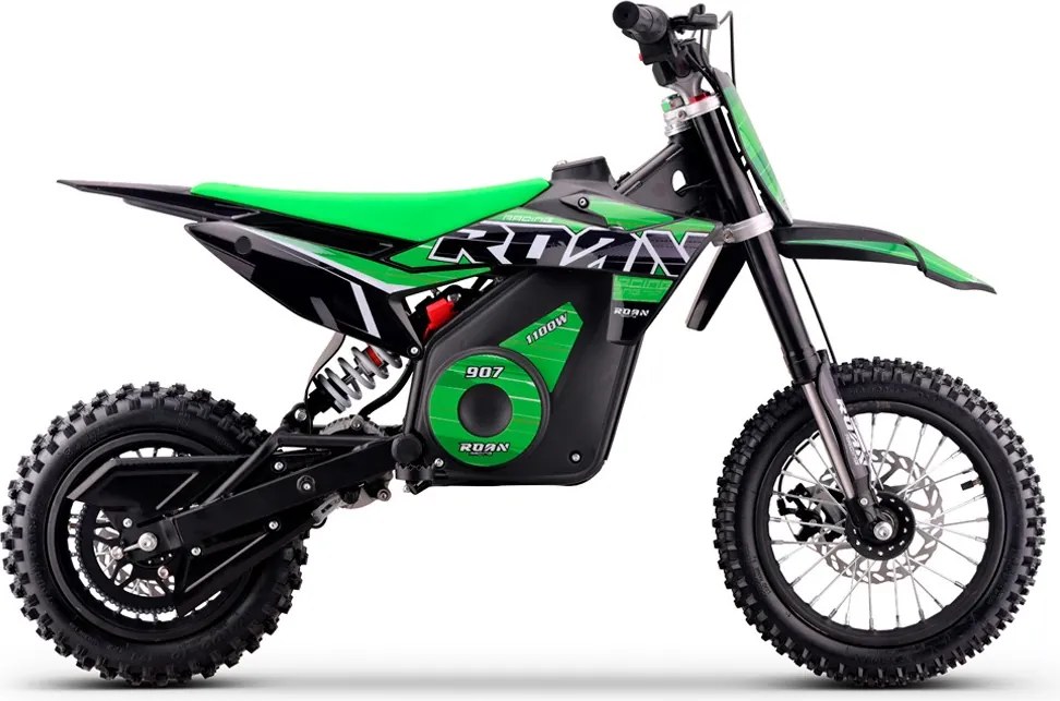 Mini moto elétrica para crianças velocidade até 28 km/h C/Limitador 1100W Roan 907 36V 12/10" Verde
