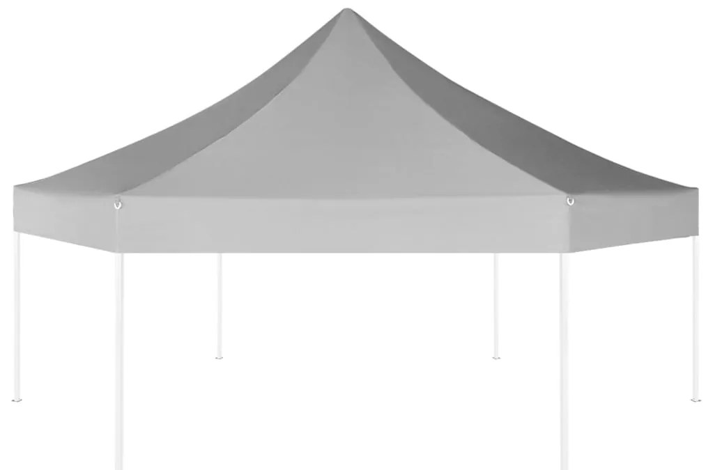 Tenda festas pop-up dobrável hexagonal cinzento 3,6x3,1 m