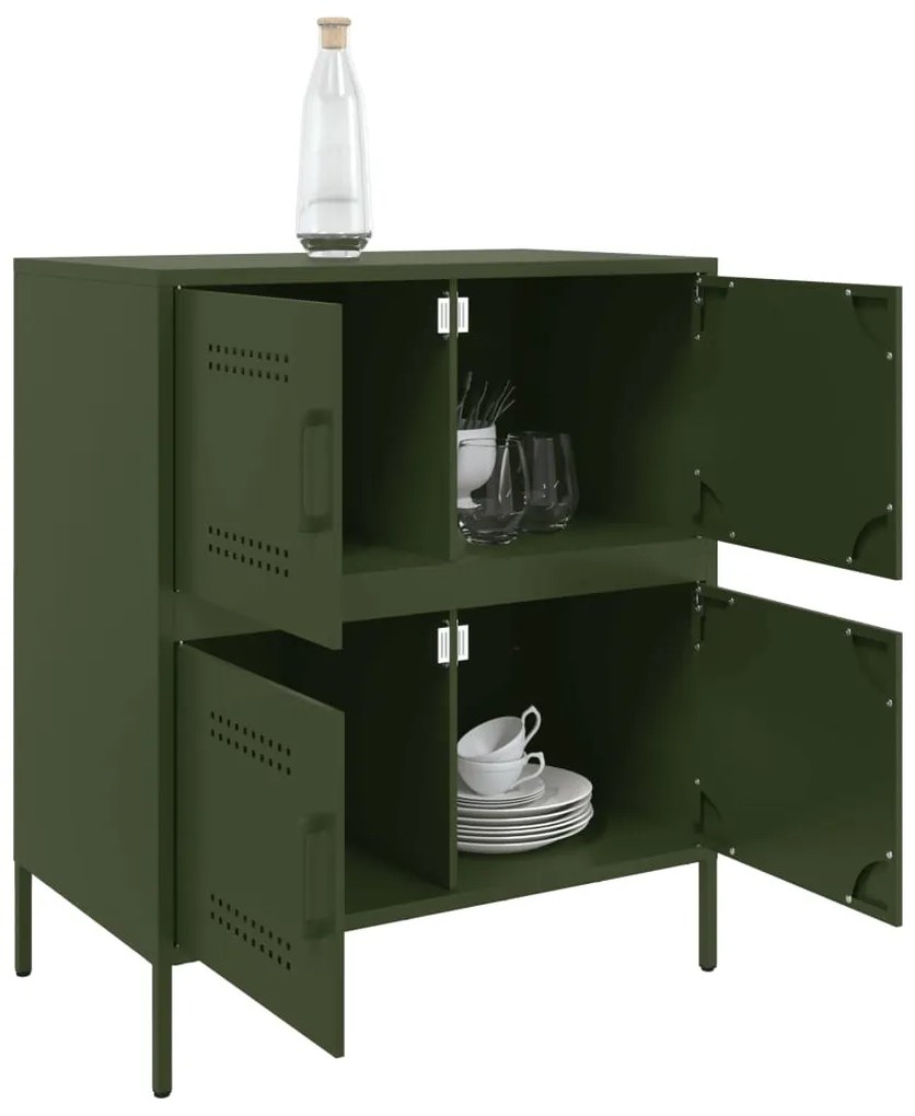 Aparador 68x39x79 cm aço verde azeitona