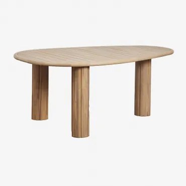 Mesa De Jantar Oval Em Madeira De Acácia Danara Marrón Acacia Claro & ↔︎ 190 Cm - Sklum