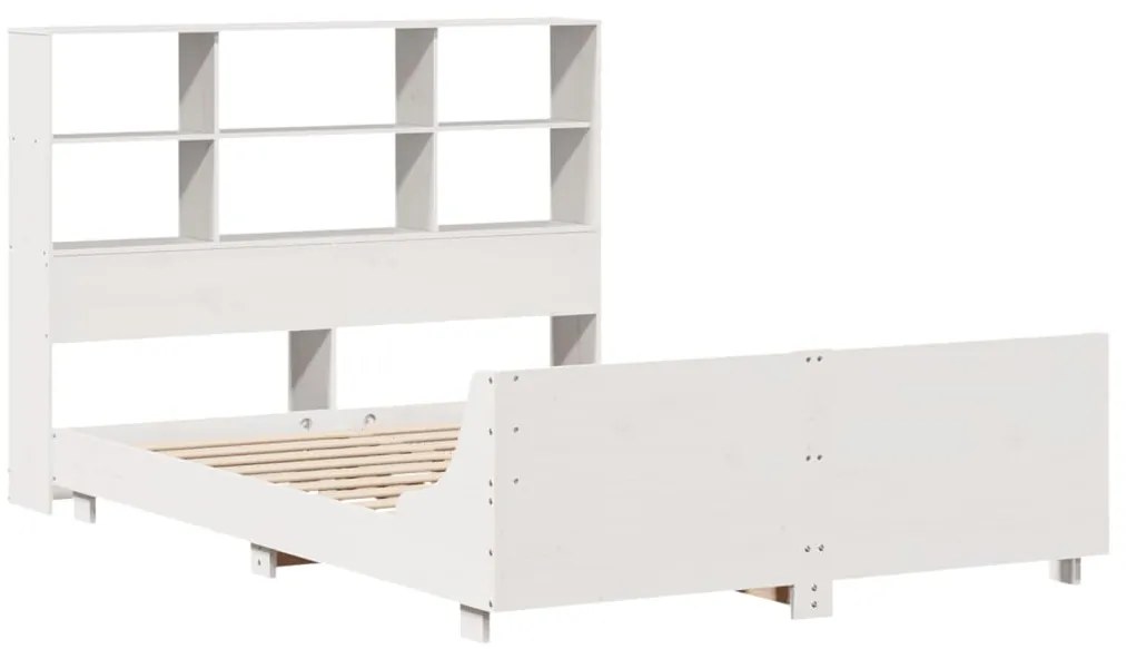 Cama sem colchão 150x200 cm madeira de pinho maciça branco