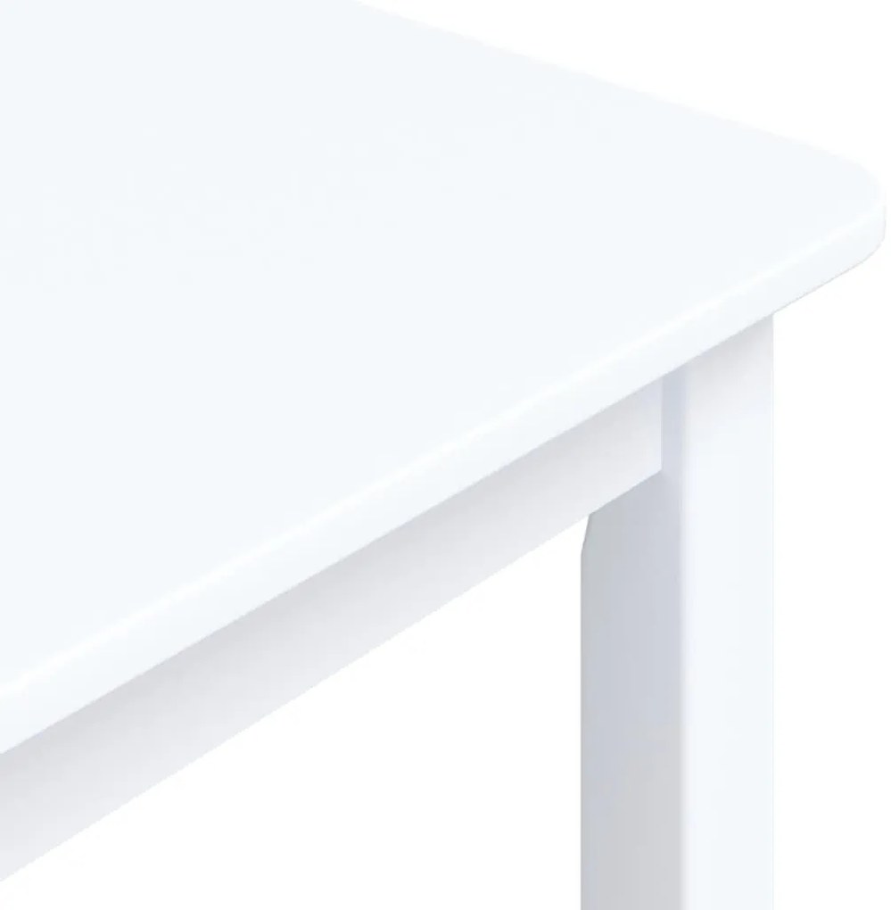 Mesa de jantar 114x71x75cm madeira de seringueira maciça branco