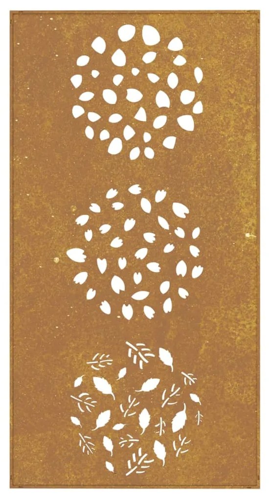 Decoração p/ muro de jardim 105x55 cm aço corten design folhas