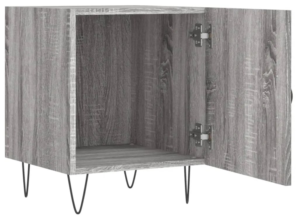 Mesa cabeceira 40x40x50 cm derivados de madeira cinzento sonoma