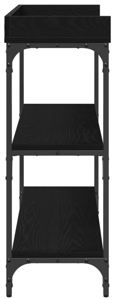 Console vidaXL Preto Carvalho 100x30x80 cm Madeira Engenharia e Aço