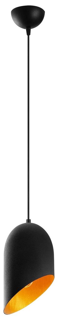 Chandelier Kesik – Preto e Dourado – Diâmetro 12 cm, Altura 121 cm
