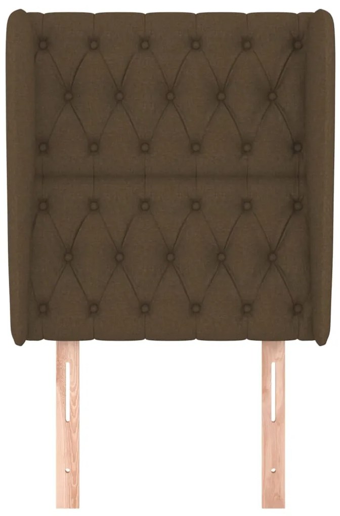 Cabeceira cama c/ abas tecido 83x23x118/128 cm castanho-escuro