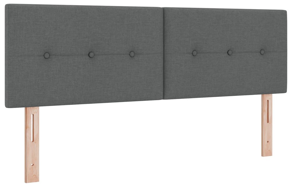 Cama Box com Colchão Cinza Escuro 160x200 cm Tecido