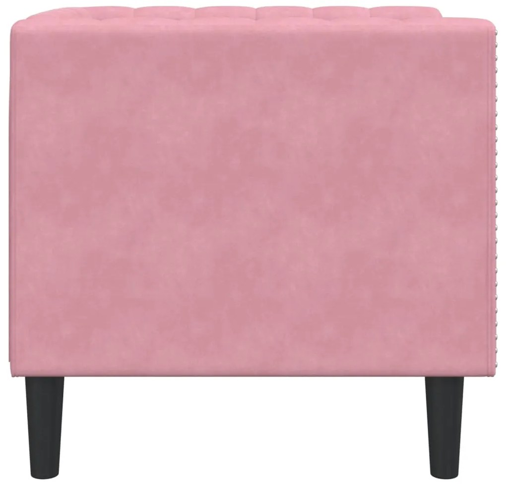 Sofá chesterfield veludo rosa