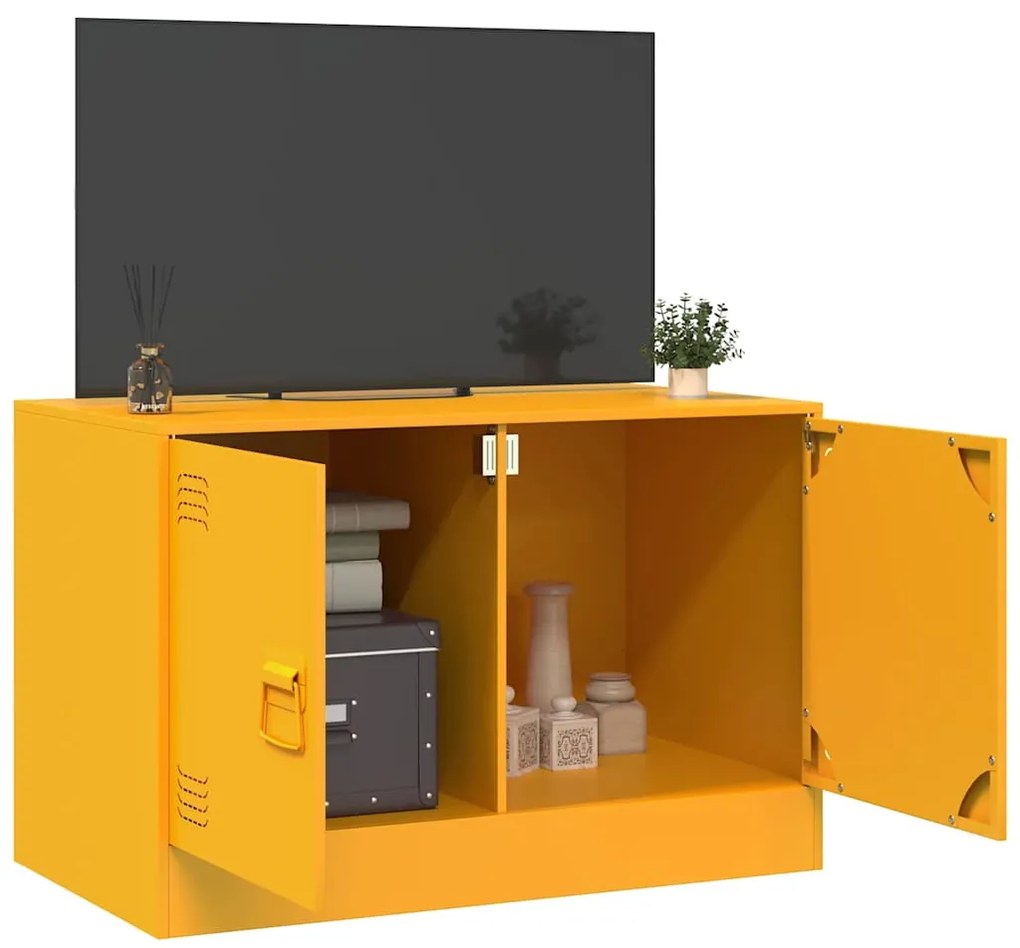 Móvel de TV 67x39x44 cm aço amarelo mostarda