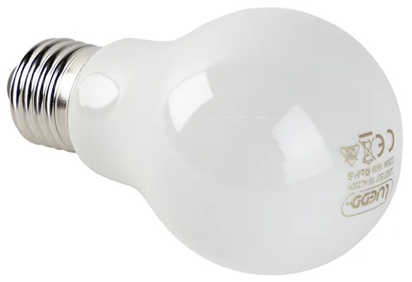Conjunto de 5 lâmpadas LED E27 vidro opalino 1W 80lm 2200K