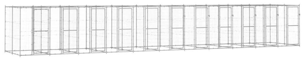 vidaXL Canil de exterior 26,62 m² aço galvanizado