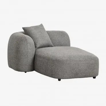 Módulo Chaise Longue Esquerdo Para Sofá Modular Em Chenille Coco Thick Chenille Granite Grey - Sklum