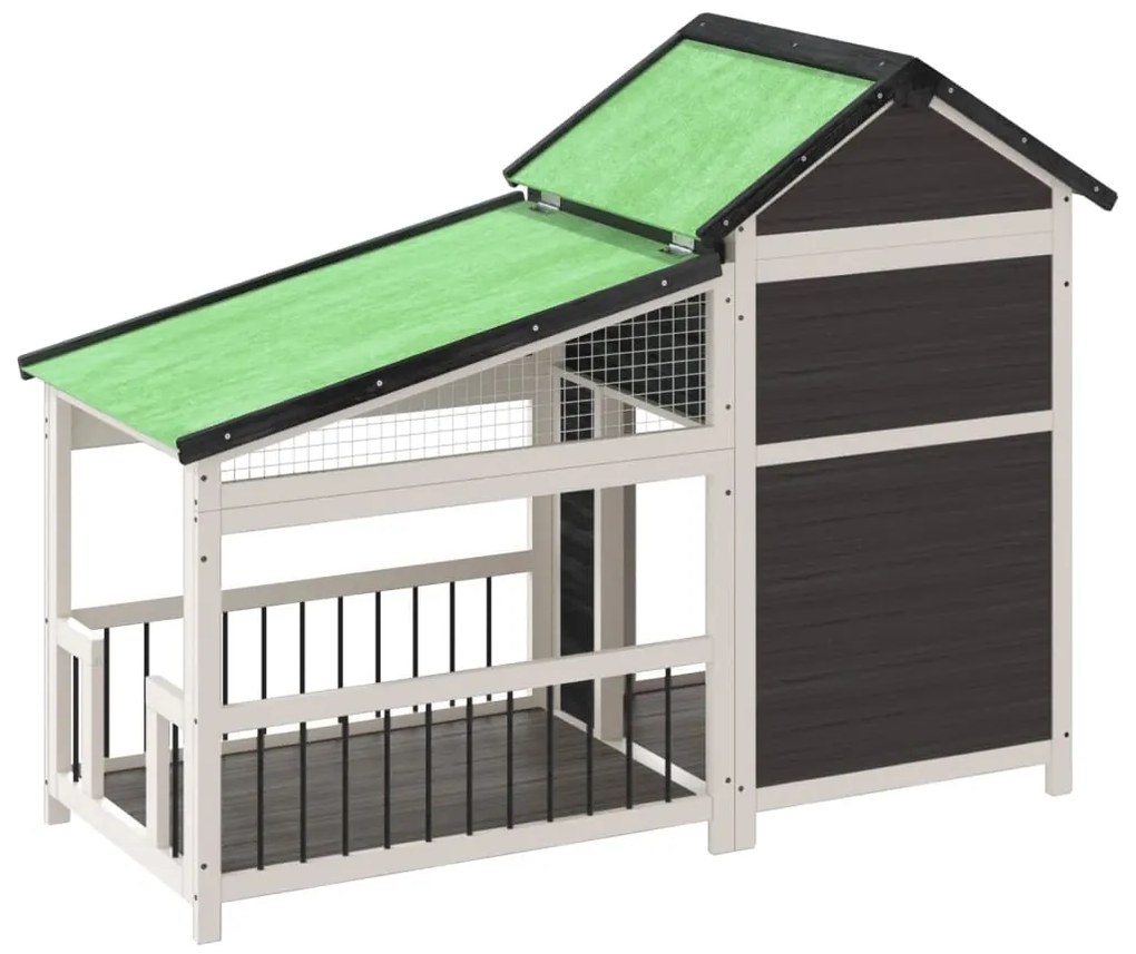 Casota para cães 143x60,5x109 cm pinho maciço cinzento