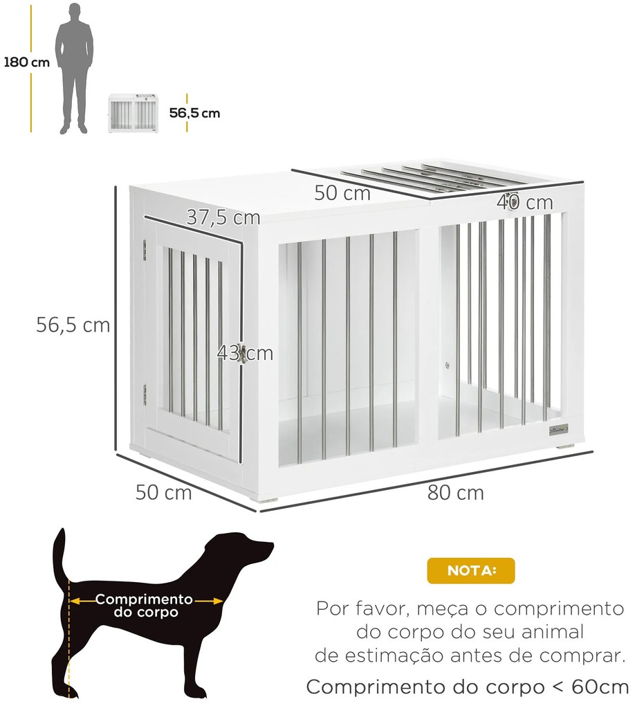 PawHut Gaiola para Cães com 2 Portas Bloqueáveis Casa para Cães de Tam