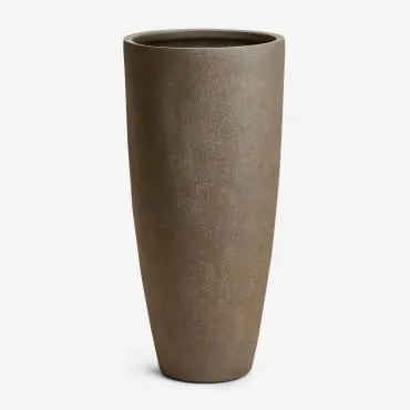 Vaso De Flores Exterior Em Cimento Paige Castanho Escuro & Ø35 Cm - ↑80 Cm - Sklum