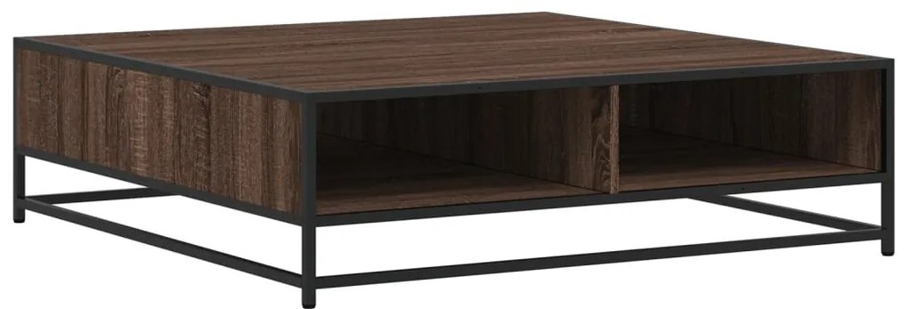Mesa de centro derivados de madeira e metal carvalho castanho