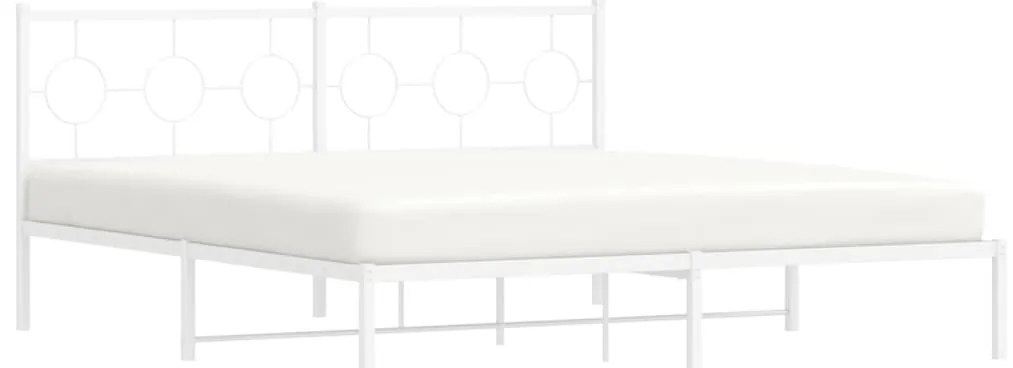 Estrutura de cama com cabeceira 180x200 cm metal branco