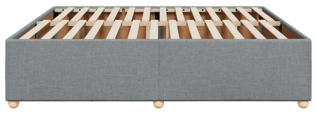 Estrutura de cama sem colchão 180x200 cm tecido cinzento-claro