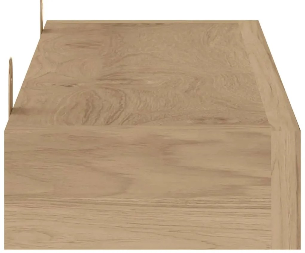Prateleiras de parede 2 pcs 60x15x4 cm madeira de teca maciça