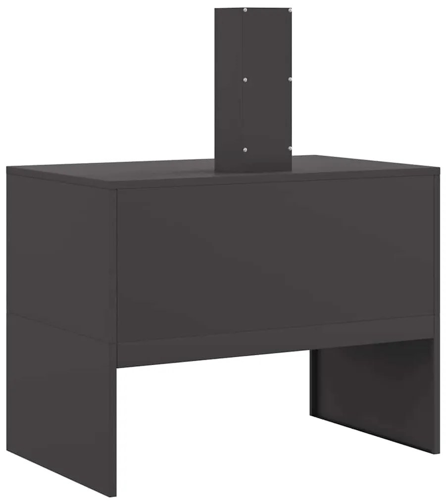 Fogueira com Chaminé Preta 80x50x96 cm Aço