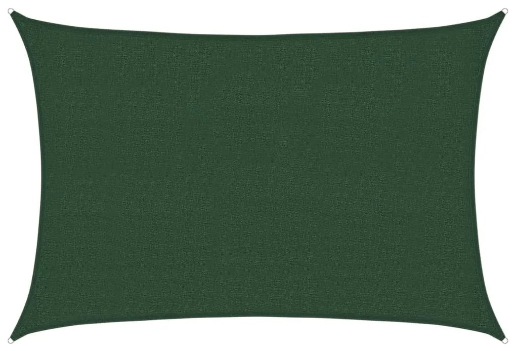 Para-sol estilo vela 160 g/m² 2,5x4 m PEAD verde-escuro