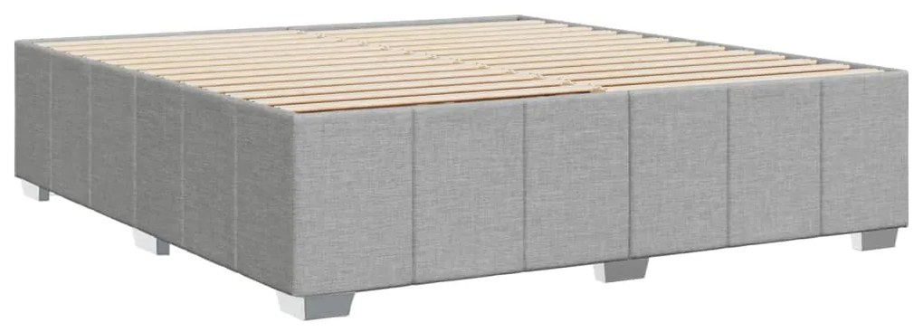 Estrutura de cama sem colchão 180x200 cm tecido cinzento-claro
