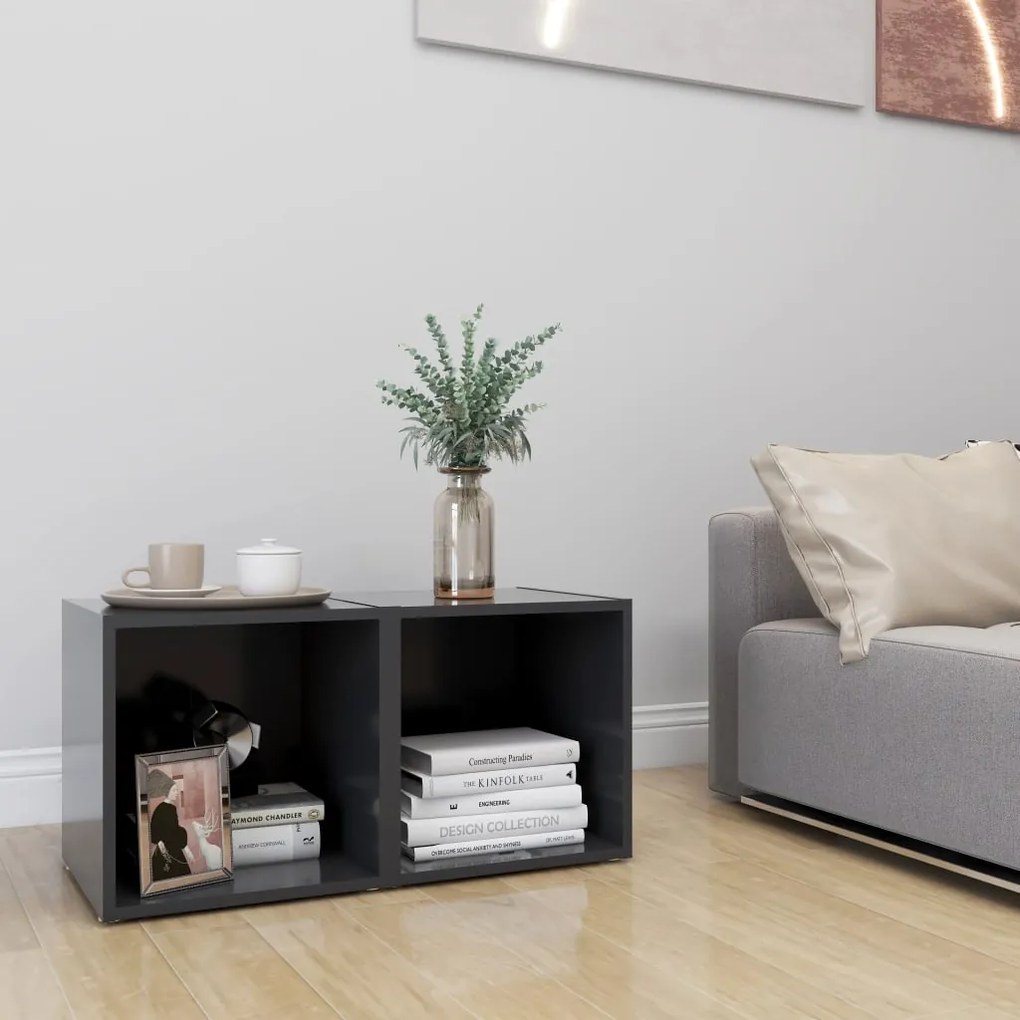 Móveis de TV 2 pcs 37x35x37 cm derivados de madeira cinzento