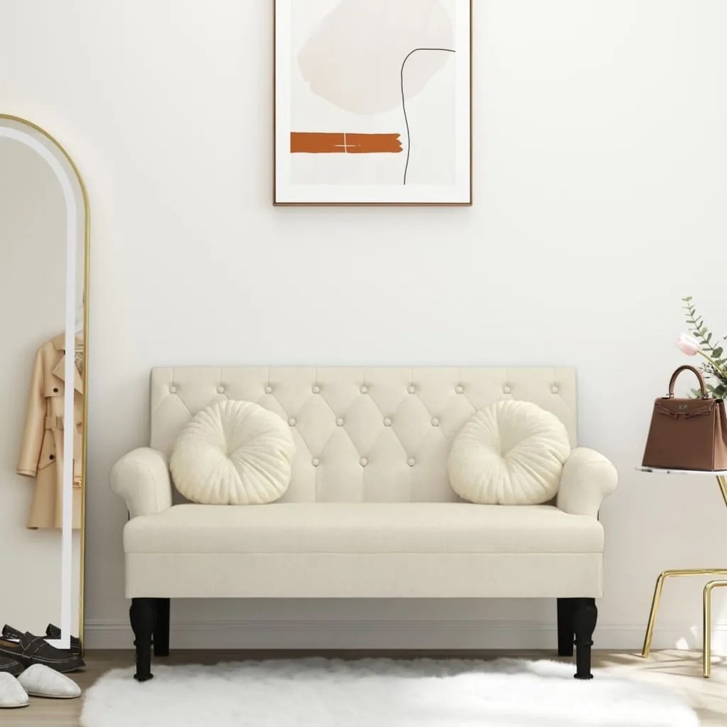 vidaXL Banco com encosto 120x62x75,5 cm linho